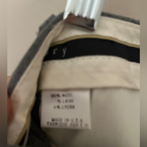 THEORY Slacks Pants Gray White Tuxedo Stripe Wool Flare Leg Women's Size 4 - Picture 5 of 10